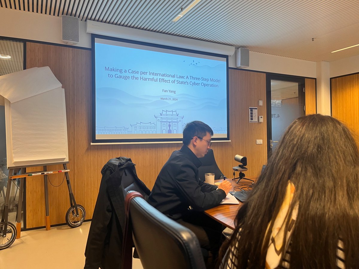 Arun Sukumar (@arunmsukumar) on Twitter photo Yang Fan (School of Law, Xiamen University) made a great presentation yesterday <a href="/ISGA_Hague/">ISGA The Hague</a> on evaluating harm across primary state obligations implicated in cyber operations Yang Fan (School of Law, Xiamen University) made a great presentation yesterday <a href="/ISGA_Hague/">ISGA The Hague</a> on evaluating harm across primary state obligations implicated in cyber operations