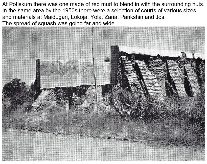 Go back to 1938 to northern Nigeria, in Kaduna you would have seen two courts being built as a cement block trial. Meanwhile in Bauchi in the north east of the country there was a court (pic) that was double width, had no door, only an entrance halfway down the side.