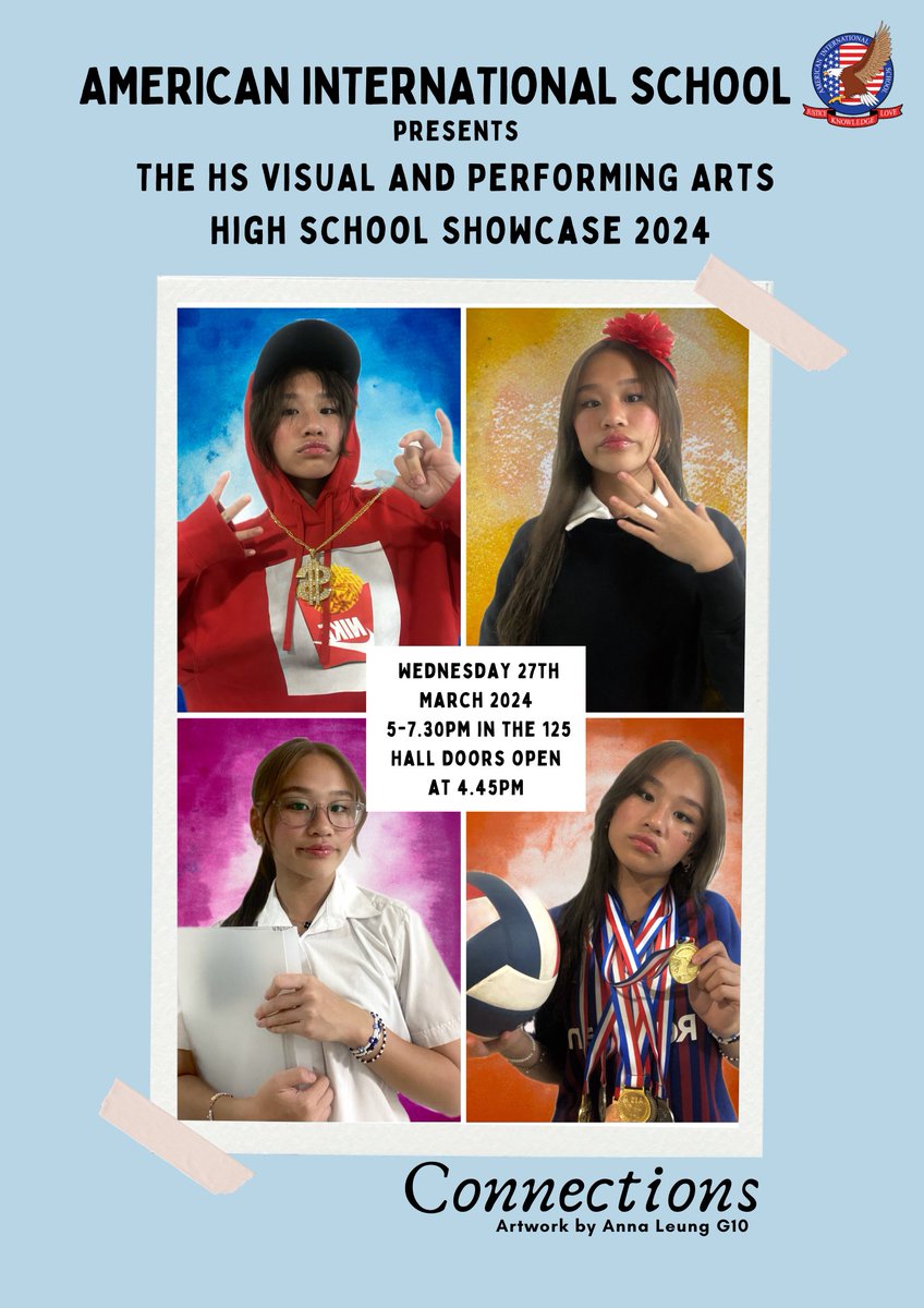 Tomorrow is the HS VPA event! If you have not got your tickets, plesae click below to ord eventbrite.com/.../hs-visual-…... This event is truly unique as it brings together many students' work and celebrates the collaboration of our VPA teachers. #RedBrick125 #AISShareTheLove