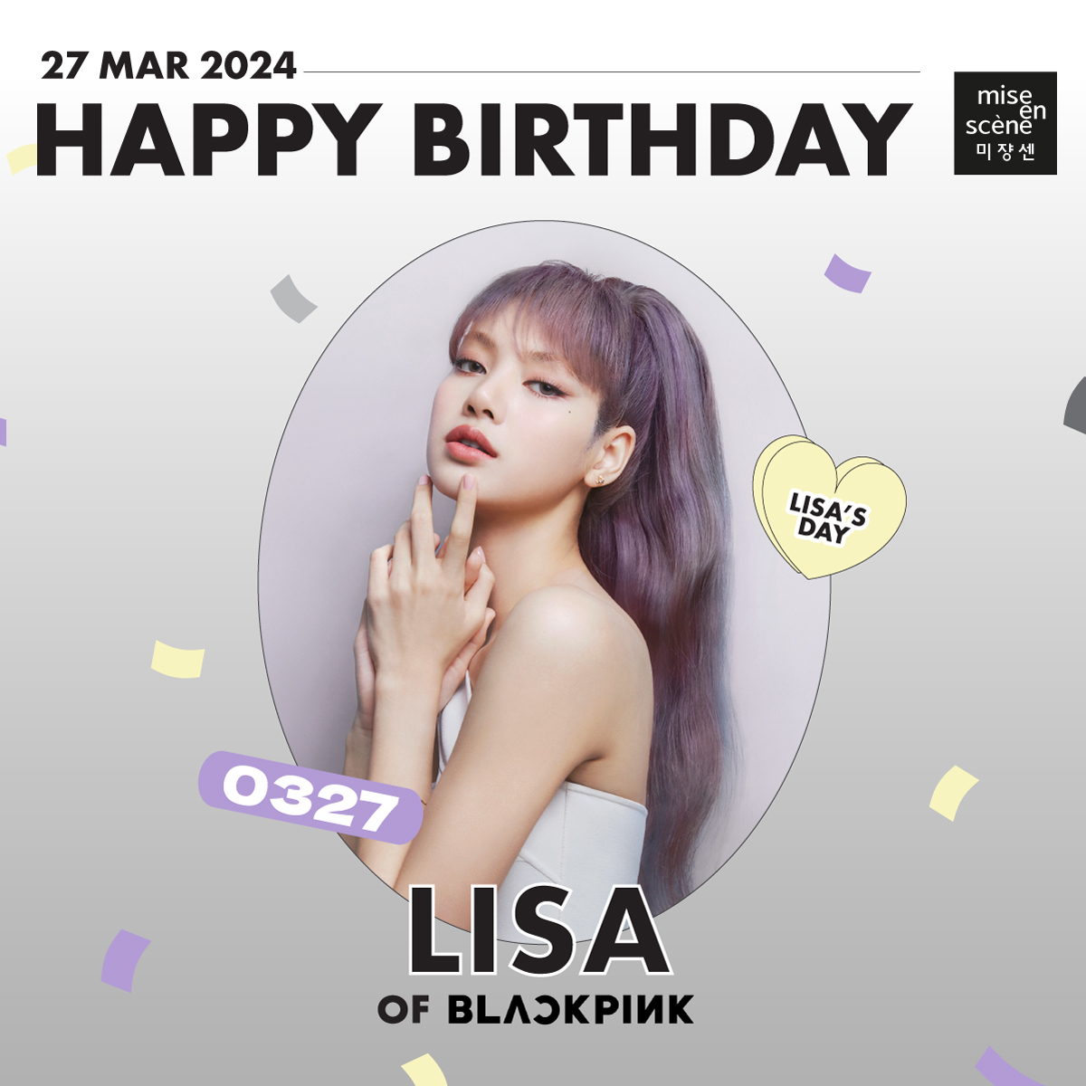 HAPPY BIRTHDAY LISA 🎉
🎂2024.03.27

#BLACKPINK #블랙핑크 #LISA #리사
#HappyLisaDay #HappyBirthdayLisa
#miseenscene #miseensceneTH
