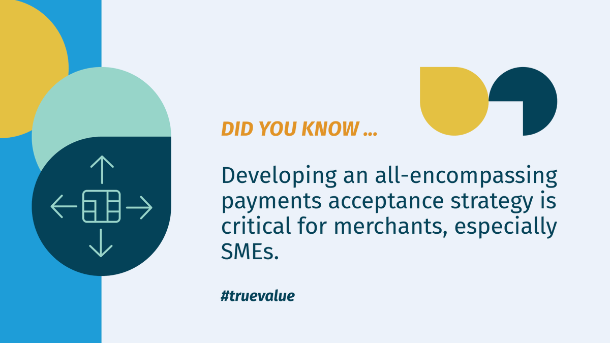 PaymentsEurope's tweet photo. #DYK that developing an all-encompassing payments acceptance strategy is critical for merchants, and especially small- and medium-sized ones to drive revenue and reduce cost?

Check our #TrueValue report: 👉 https://t.co/hEIN5s4ybs

#TrueValue #PaymentsEurope #cards #cash https://t.co/39kV2Alzuj