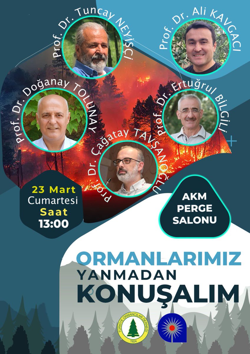 23 Mart 2024 tarihindeki Antalya Büyükşehir Belediyesi ve Türkiye Ormancılar Derneği Batı Akdeniz Şubesince düzenlenen panelimize gönülden davetlisiniz, bekleriz.