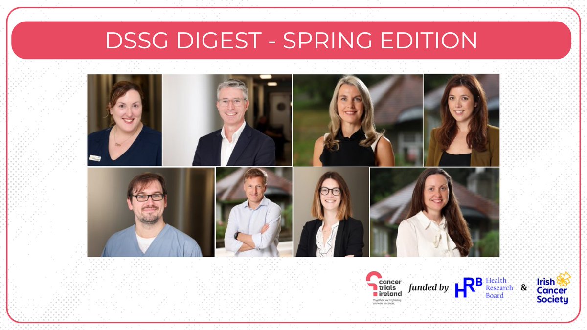 If you want to know what's happening in cancer trials in Ireland, DSSG Digest Spring 2024 is out now: bit.ly/3Pv6Jl8 @Seamusoreilly18 @DrJNaidoo @PaulKRadiation @graokane @AislingBarryro @Cowzerdarren @Dcollinsflynn @RuthClifford5 @DrSineadBrennan #CancerResearch