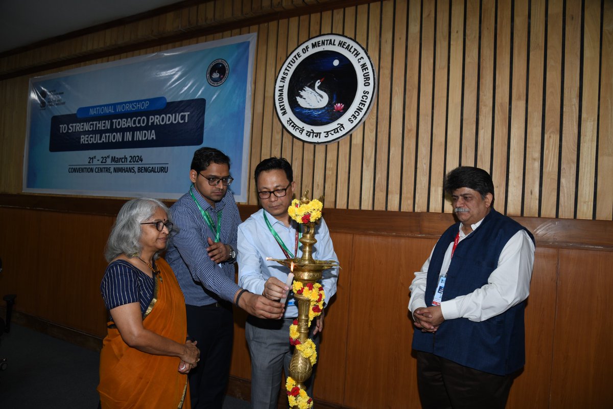 National Workshop organized by NIMHANS, Bengaluru, and led by Smt. V. Hekali Zhimomi, Additional Secretary, Tobacco Control Division, and other key officials from MoHFW India with WHO representatives, focused on enhancing tobacco product regulations. #TobaccoRegulation