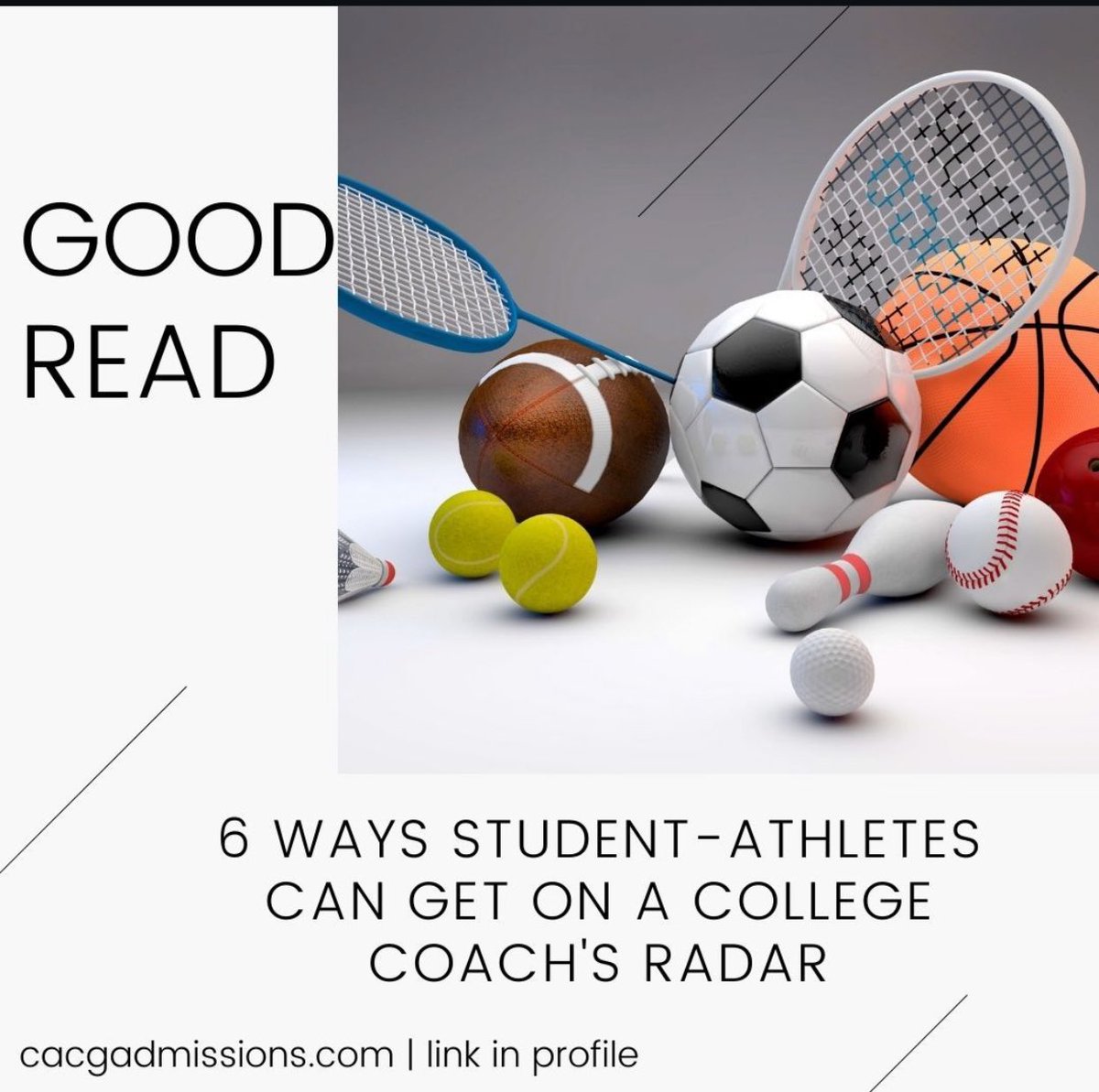 'How do you kickstart the athletic recruitment process by getting your name in front of a college coach? Here are six different ways to get things moving.' bitly.ws/3gyBg #college #collegestudent #collegeguidance #collegeadvice #collegebound #collegeapplications