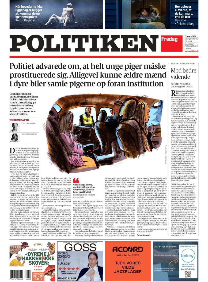 Tidligere medarbejdere og en forælder fortæller nu, at unge piger har været ofre for prostitution, mens de var anbragt på Fensmarkgade.

Seksuelle overgreb er ikke blevet anmeldt, lyder det.

<a href="/CarlEmilArnfred/">Carl Emil Arnfred</a> og jeg fortsætter her: 

politiken.dk/del/0-kFtyAClV…