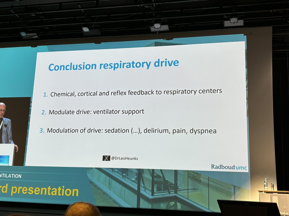 Intriguing talk by @DrLeoHeunks on the modulation of high respiratory drive 🫁 Several strategies ⤵️ #ISICEM24