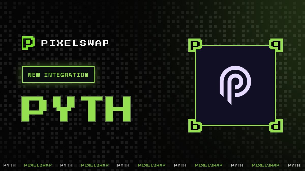 🎉@PixelSwapFi has successfully integrated @PythNetwork ⚡️By integrating with Pyth Price Feed into Pixel Soul Pass, we enhance accuracy and unlock new heights for PixelSwap. ⚡️Pyth Network: Real-time market data across 40+ blockchains. $1B+ secured value, $100B+ trading volume.…