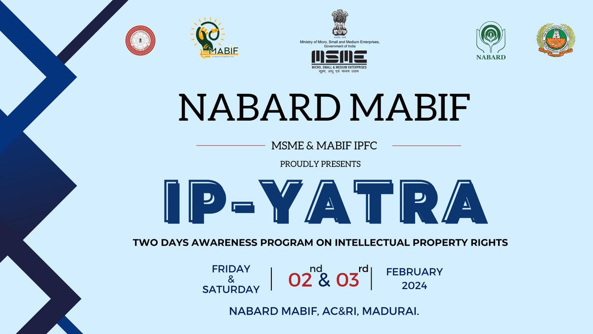 Event Recap: We're happy to share highlights from the successful two-day event on Intellectual Property Rights (IPR), held at the Agricultural College and Research Institute, Madurai, on 02nd - 03rd February 2024. 🔗 Watch the event recap video on Youtube: lnkd.in/gzyrNmC6