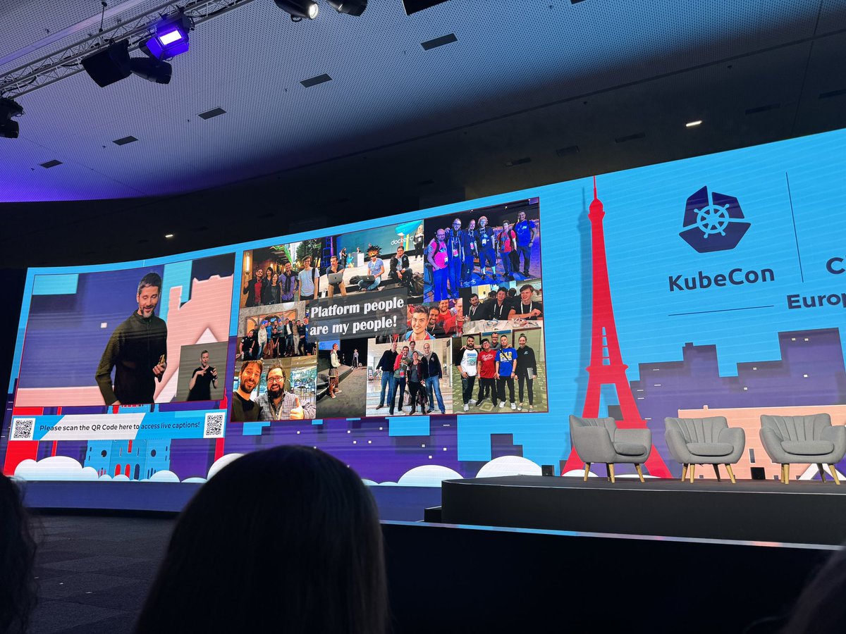 What a homecoming! It’s absolutely fantastic to have @solomonstre onstage at #KubeCon sharing where it all started in his Mom’s basement a short walk from here