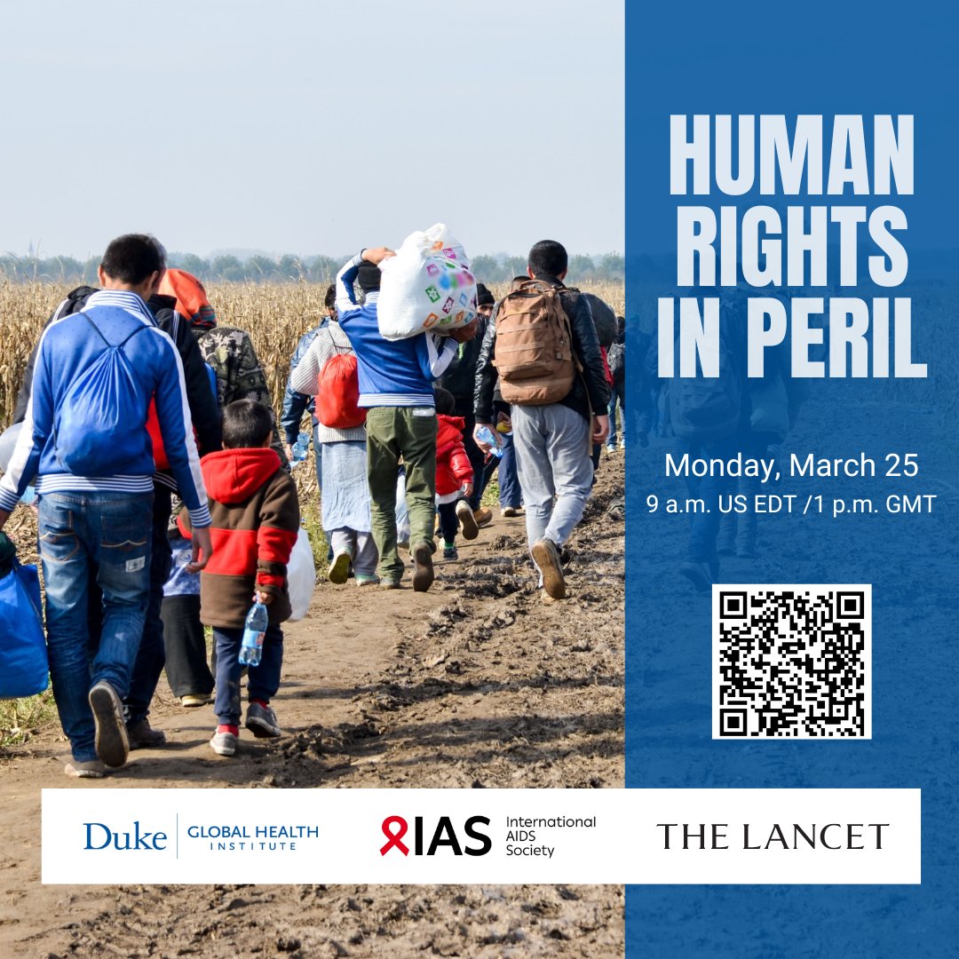 IAS - the International AIDS Society (@iasociety) on Twitter photo Looking for key highlights & expert insights on the newly released report by the IAS–Lancet Commission on Health & Human Rights?
✅ Join <a href="/DukeGHI/">Duke Global Health</a>, <a href="/TheLancet/">The Lancet</a>, the IAS & leading experts for a free online panel discussion on Monday, 25 March at 14:00 CET! duke.zoom.us/webinar/regist… Looking for key highlights & expert insights on the newly released report by the IAS–Lancet Commission on Health & Human Rights?
✅ Join <a href="/DukeGHI/">Duke Global Health</a>, <a href="/TheLancet/">The Lancet</a>, the IAS & leading experts for a free online panel discussion on Monday, 25 March at 14:00 CET! duke.zoom.us/webinar/regist…