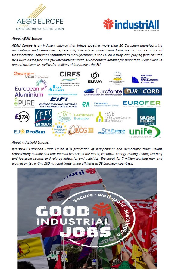 Very insightful event yesterday together with <a href="/industriAll_EU/">industriAll Europe</a> 📢 to discuss the way forward for the EU manufacturing in view of the #EU2024 elections. 🏭🇪🇺

📄 Check out the press release for our key takeaways: tinyurl.com/mtmhp8mt