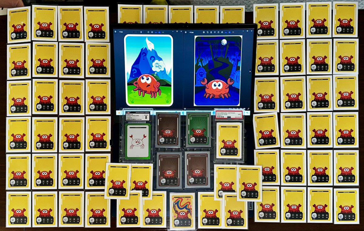 sbecker41's tweet image. Umm… 🤔 
I think I’m gonna need a bigger desk! 🦀 
The CC’s are quickly multiplying!
Happy Friday #VeeFam !
Let me know if you have any #CreativeCrab s lying around…we have a home for them here!

@veefriends @VeeFriendsCards @garyvee 
#GaryStartedIt 💜

Much thanks and love ❤️