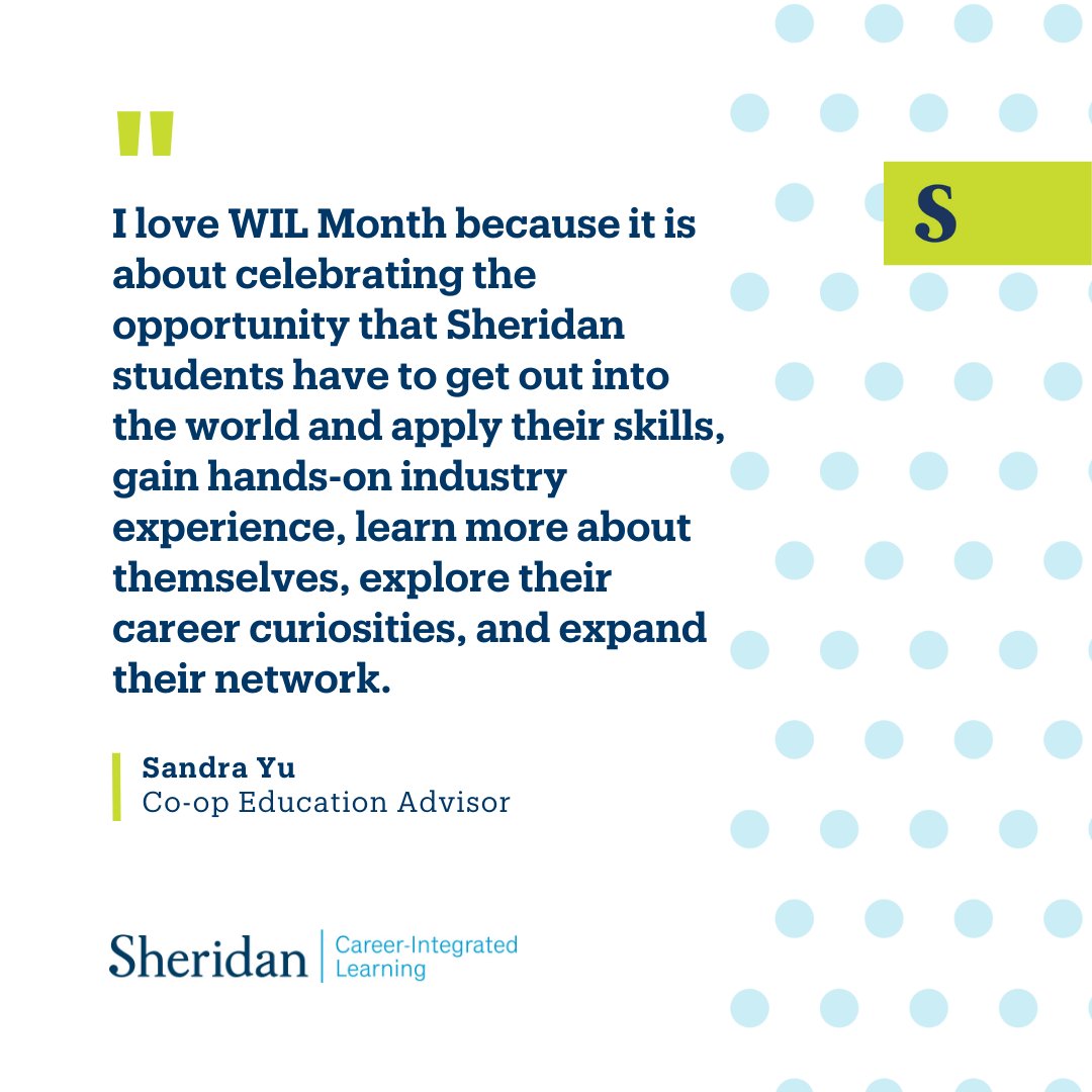 We are so #SheridanProud to offer over 90+ programs with WIL opportunities, allowing students to gain hands-on industry experience, expand their professional network and explore their career curiosities and interests.