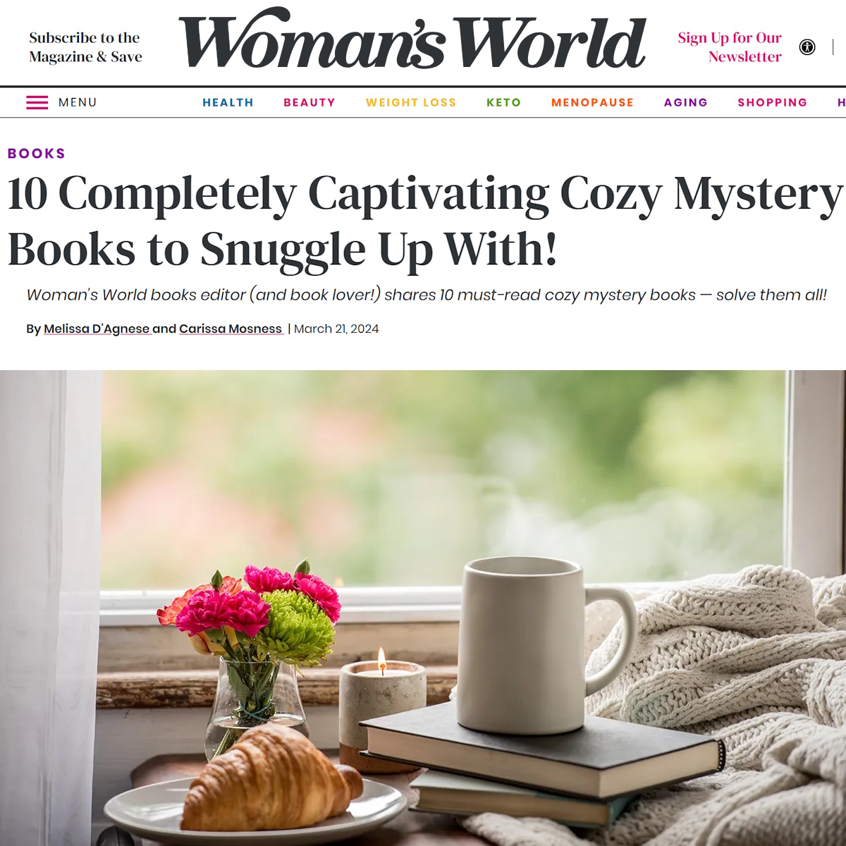 A FATAL GROOVE is named one of Woman's World '10 Completely Captivating Cozy Mystery Books to Snuggle Up With!' along with @AuthorPaige, @AbbyVandiver, Laura Childs, @MPMtheWriter, Sofie Ryan, @vickidelany, @JenJChow, Mindy Quigley & @tonyakappes11 womansworld.com/posts/books/be…