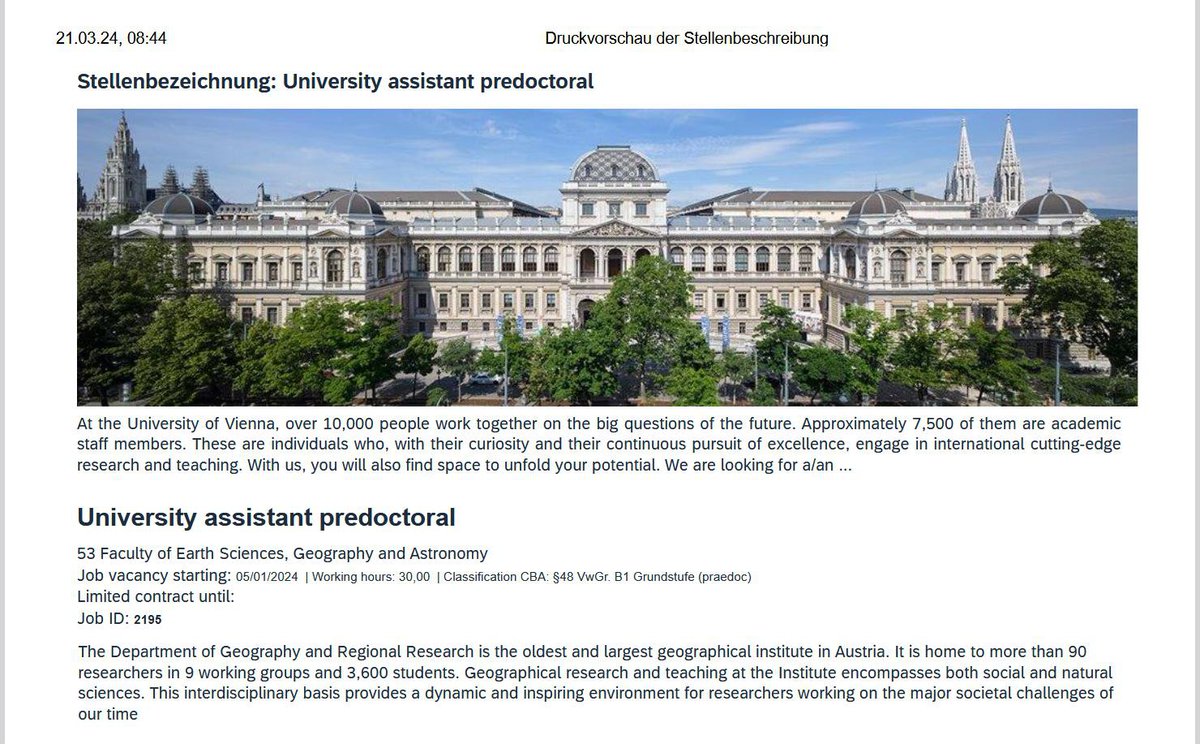 Harald Sterly @hasterly.bsky.social (@hasterly) on Twitter photo 🚨👇#JobAlert👇🚨
Thrilled to announce that we are hiring!
➡️ #PhD candidate <a href="/TransForm_Res/">Trans|Form Research</a> working group
🗺️ <a href="/univienna/">Universität Wien</a>
❓researching the #Limits to #Migration as #adaptation
📅 14.04.2024
➡️ jobs.univie.ac.at/job/University… 🚨👇#JobAlert👇🚨
Thrilled to announce that we are hiring!
➡️ #PhD candidate <a href="/TransForm_Res/">Trans|Form Research</a> working group
🗺️ <a href="/univienna/">Universität Wien</a>
❓researching the #Limits to #Migration as #adaptation
📅 14.04.2024
➡️ jobs.univie.ac.at/job/University…