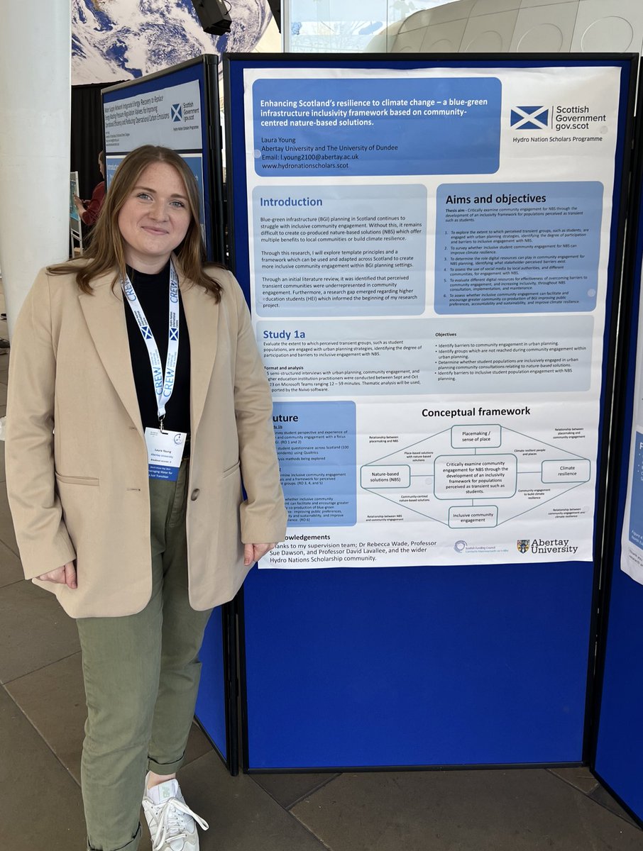 Happy to be attending and presenting my PhD research poster as a @HydroScholars at the @HNICScotland #WorldWaterDay conference, sharing about community engagement and climate resilience💧🏴󠁧󠁢󠁳󠁣󠁴󠁿#WWDScotland2024