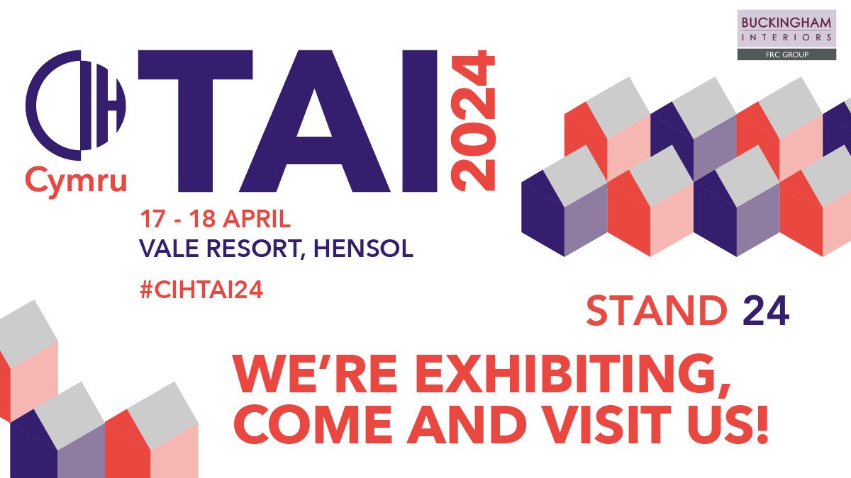 Buckingham Interiors (@buckinteriors) on Twitter photo We're exhibiting at <a href="/CIHhousing/">Chartered Institute of Housing</a> TAI 2024.
Come and see see us on Stand 24!
#housingfestival #CIHTAI24 #buckinghaminteriors We're exhibiting at <a href="/CIHhousing/">Chartered Institute of Housing</a> TAI 2024.
Come and see see us on Stand 24!
#housingfestival #CIHTAI24 #buckinghaminteriors