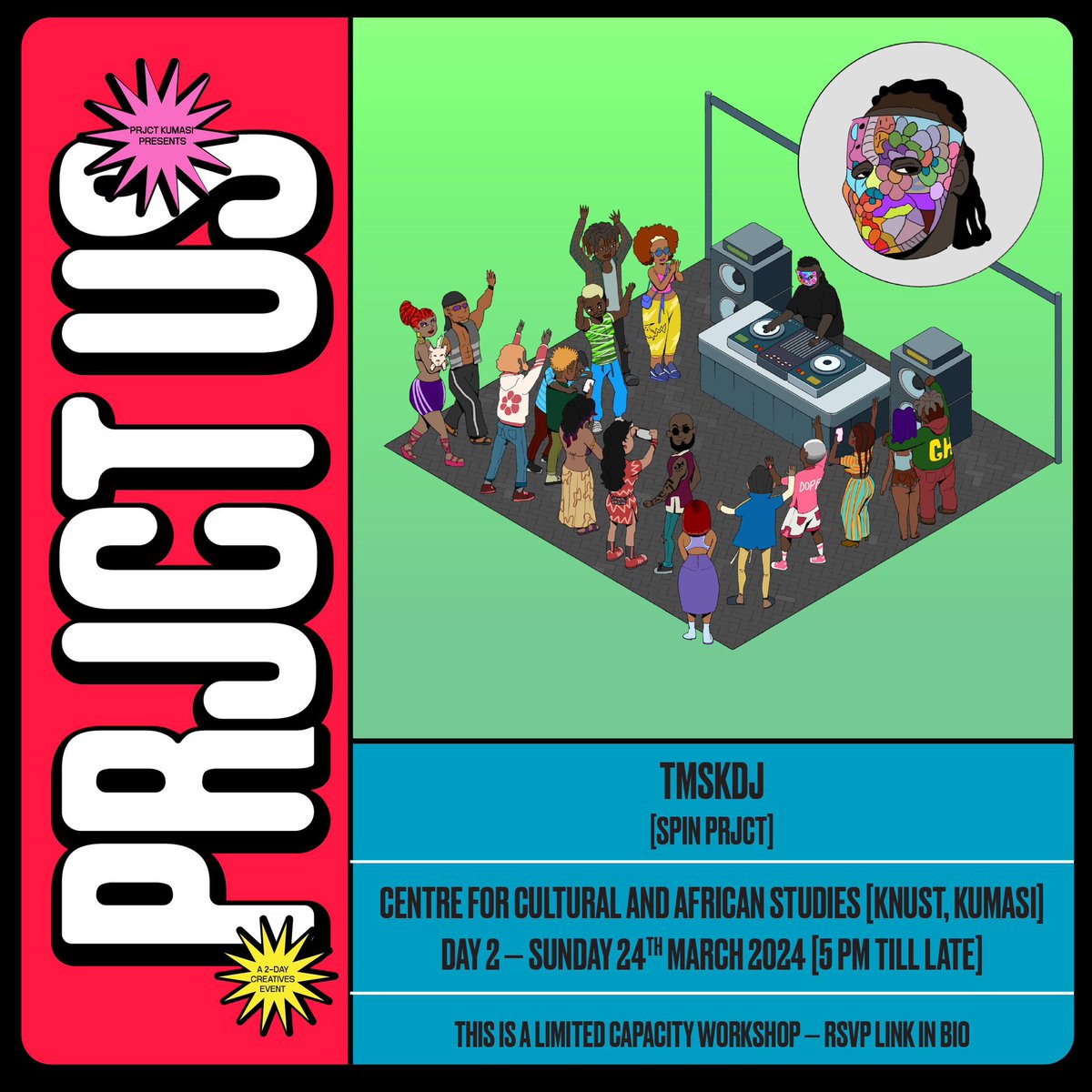 openhouseaccra's tweet photo. We are in Kumasi this weekend with @PRJCT_Kumasi x @TMSKDJ #PRJCTUS 

Sign up for SPIN PRJCT - https://t.co/6QkqsijNOp https://t.co/ytXhgvHHam