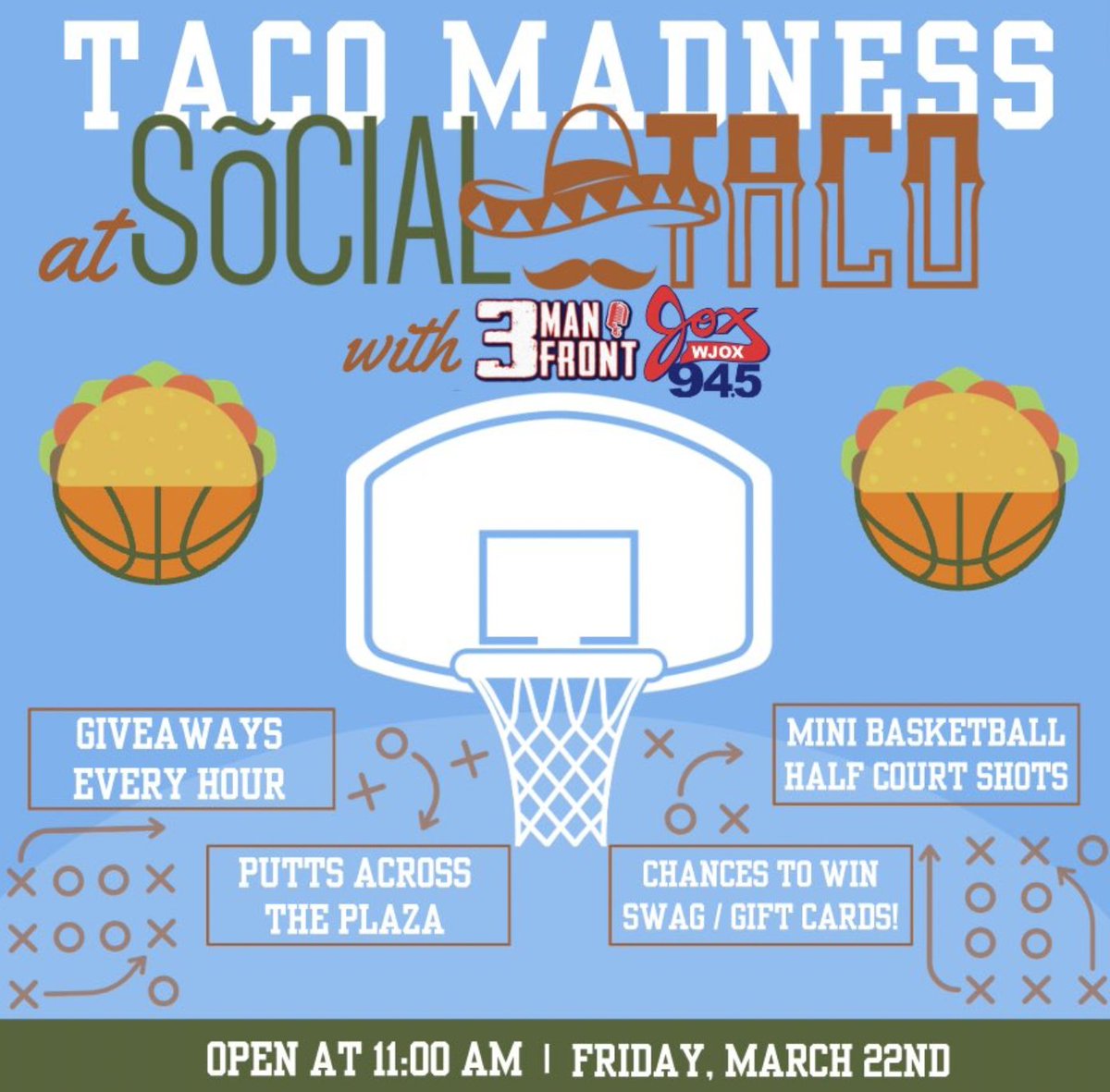 Come for lunch, stay for hoops and @3ManFront !