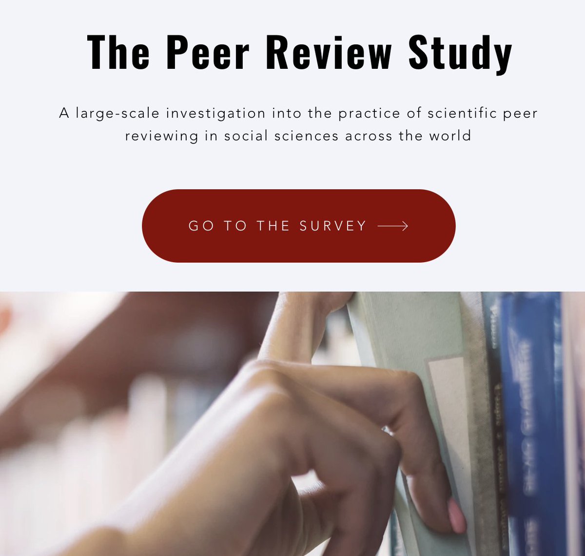 🚨 PEER REVIEW SURVEY ALERT 🚨 We investigate perceptions & practices of peer review in social sciences worldwide The survey is now ** open to all participants ** 🌎🌍🌏 Thoughts about peer review? Take the survey ➡️peerreviewstudy.com Plz retweet for N and diversity 🔥