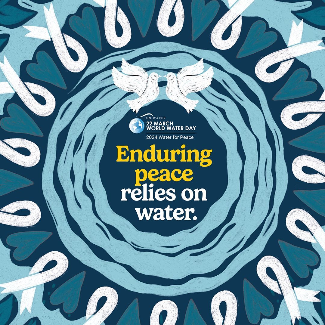 UN_Water's tweet image. Water has a ripple effect across many global challenges – from climate change to political
unrest.
This #WorldWaterDay, let's cooperate on water as a catalyst for progress. 
Water and peace go hand in hand. buff.ly/3uHV4IF