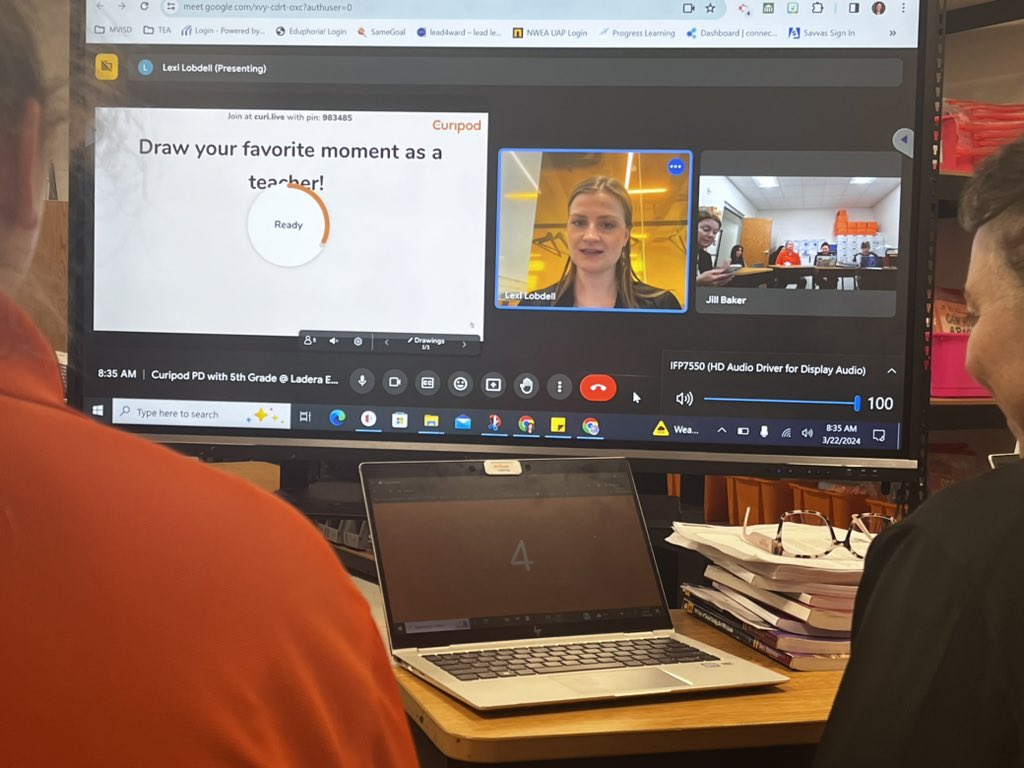 Teacher “closet” PD with @curipod learning about using #AI to deepen student learning and lighten teacher workload. #mvisd