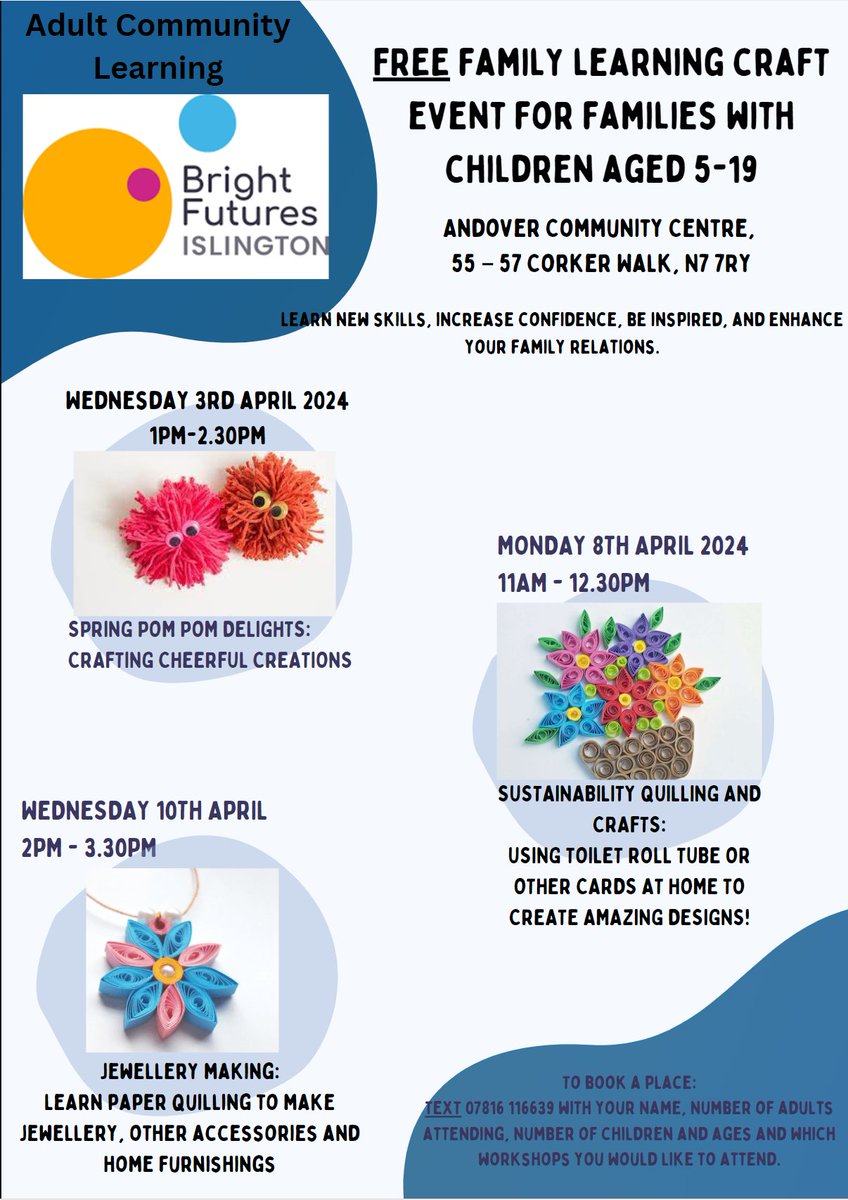 Free Family Learning Events at the Andover Centre this April!