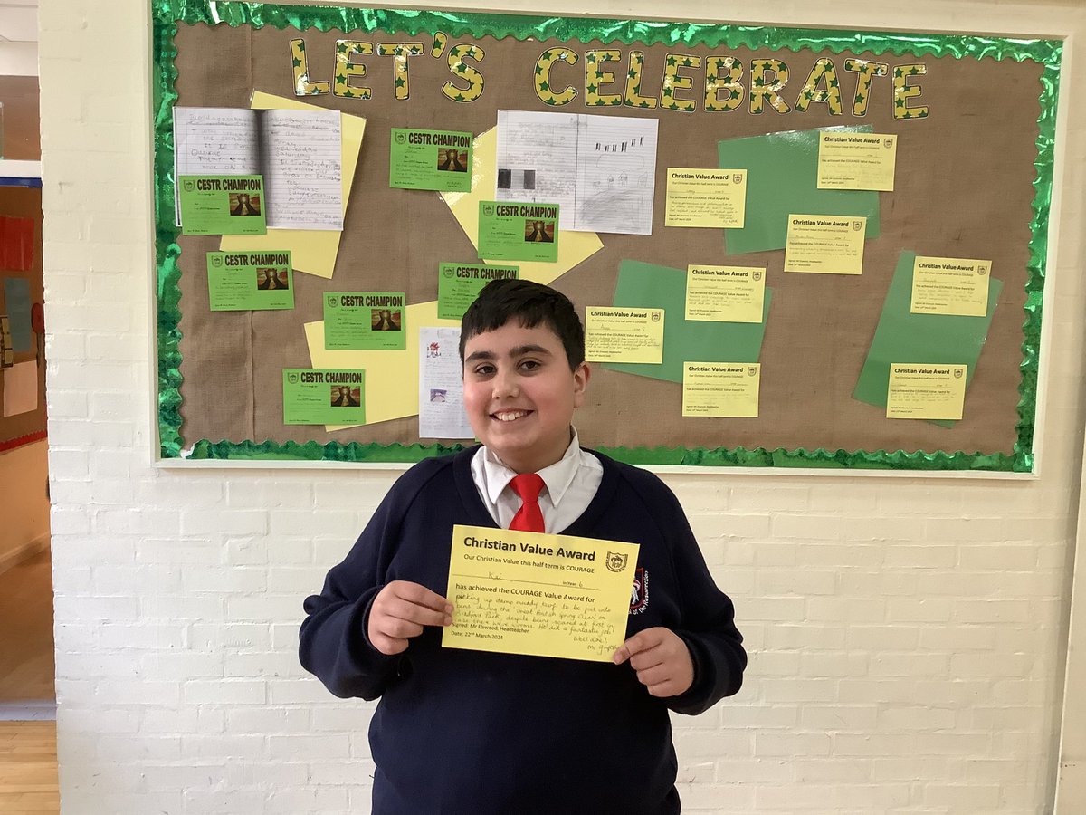 This morning, we celebrated awards for #CESTRCHAMPION and #ChristianValues #Courage Well done to all who received certificates.