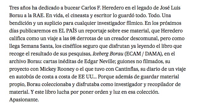 Esto es lo que cuenta Gregorio Belinchón, hoy, en la newsletter de 'El País'...