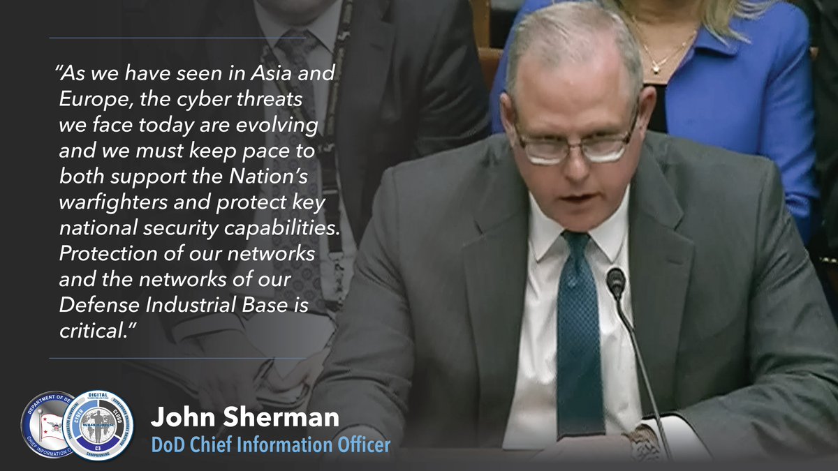 Hon. John Sherman speaking to the House Armed Services Committee Subcommittee on Cyber, Innovative Technologies, and Information Systems on the threats DoD faces today in cyberspace.
#ZeroTrust #DIBCS #Cybersecurity https://t.co/q2PX3Z8Gis