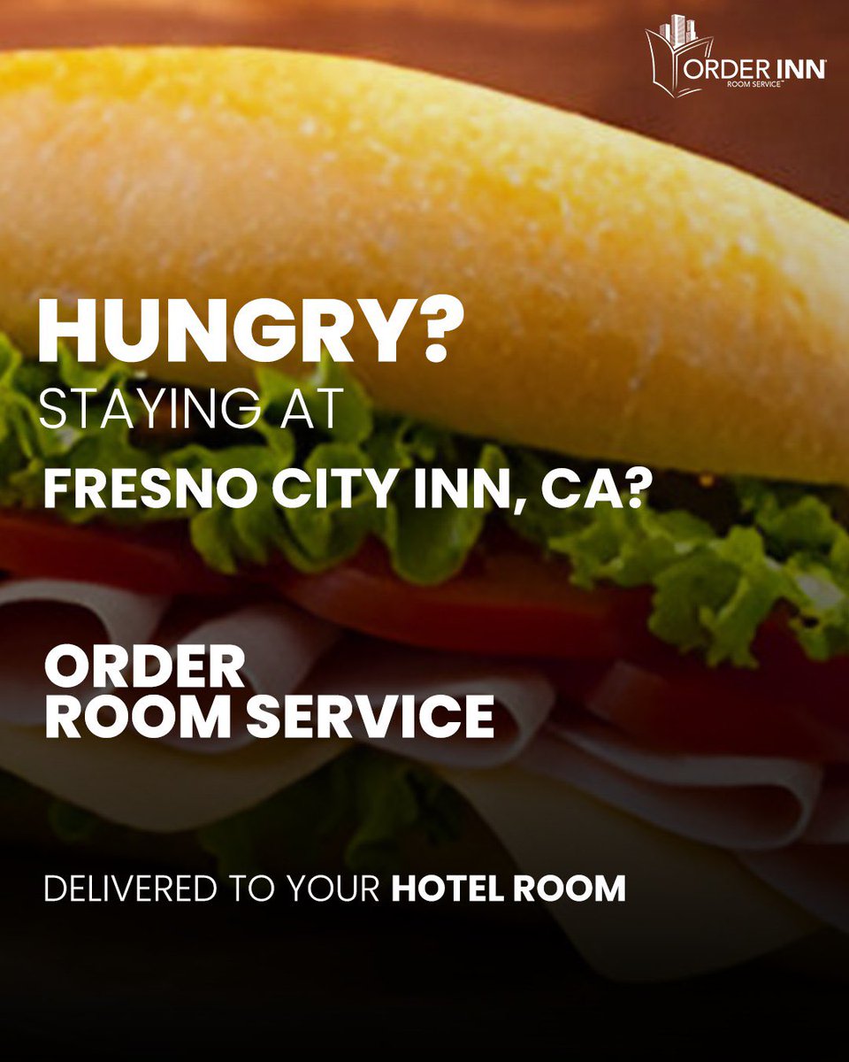 Feeling hungry?🍔Staying at Fresno City Inn, CA?🏨 
 
Order room service and have delicious meals delivered straight to your hotel room!🍽️✨ 
 
Don't let hunger disrupt your stay. Order now and satisfy those cravings with ease! 
 
#FresnoCityInn #RoomService #CaliforniaEats