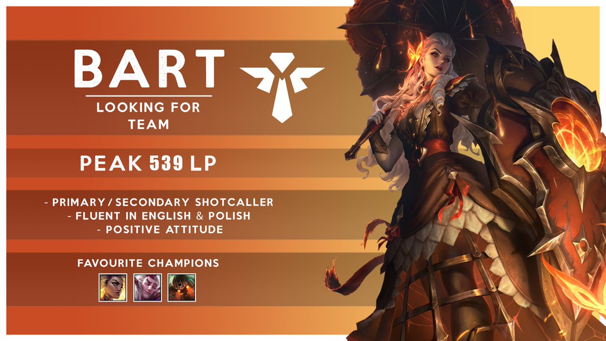 Hey, I'm a support LFT for next split, mainly looking for 2nd/3rd div ERL but will consider all options. 

Contact through DM or discord: Bart4803

❤️&amp;🔁 Appreciated