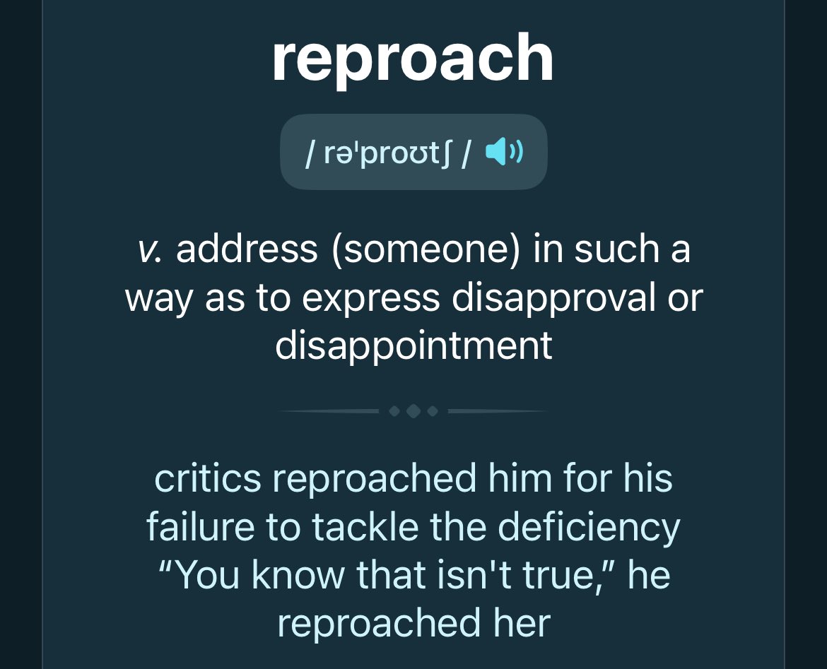 classicmannyc's tweet image. Word of the day - reproach ⁦@wordofthedayeng⁩ #wordoftheday #reproach