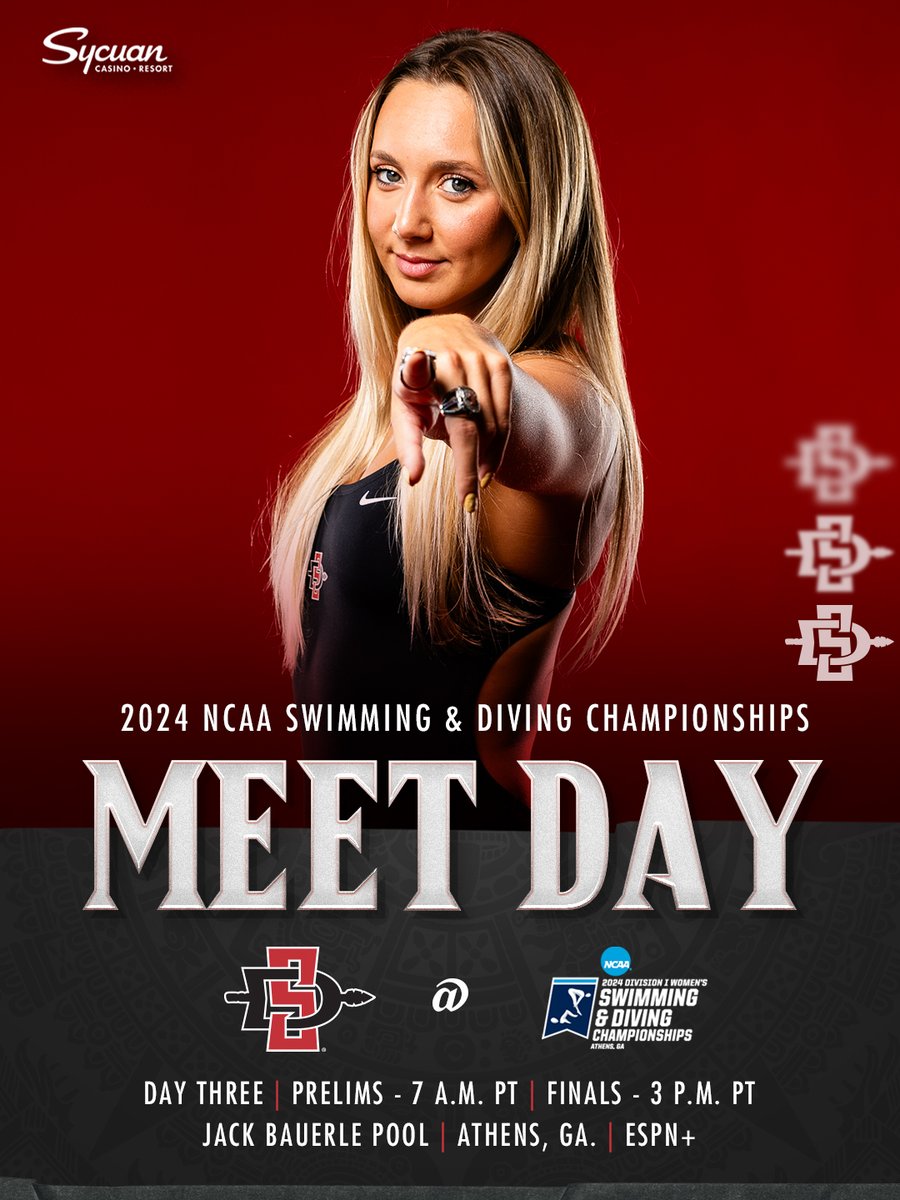 Rise and Shine! Two Aztecs compete in their initial events of the NCAA Championships today: Alex Roberts (100 back), Christiana Williams (100 breast). #GoAztecs 📺Prelims ($): tinyurl.com/3th9wyps 📺 Finals ($): tinyurl.com/yuacv6cn 📊 Results: tinyurl.com/mr4a4uzb