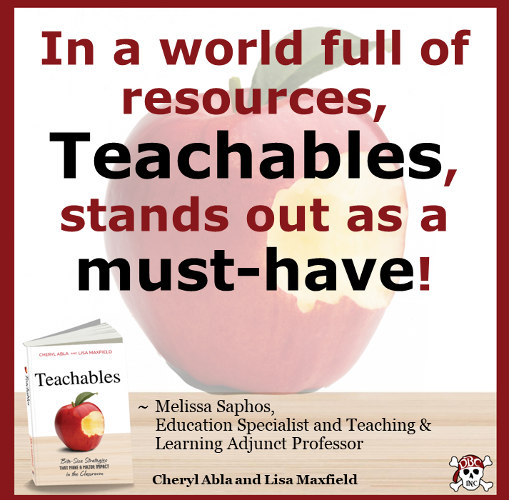 So cool to receive this high praise from @MelissaSaphos! ♥️♥️ Drop by Amazon and get a copy of #Teachables! 📕📕📕📕a.co/d/9v2ADLk @cherylabla @dbc_inc @burgessdave @TaraMartinEDU #tlap #dbcincbooks #teaching #education #learning #teachers #principals