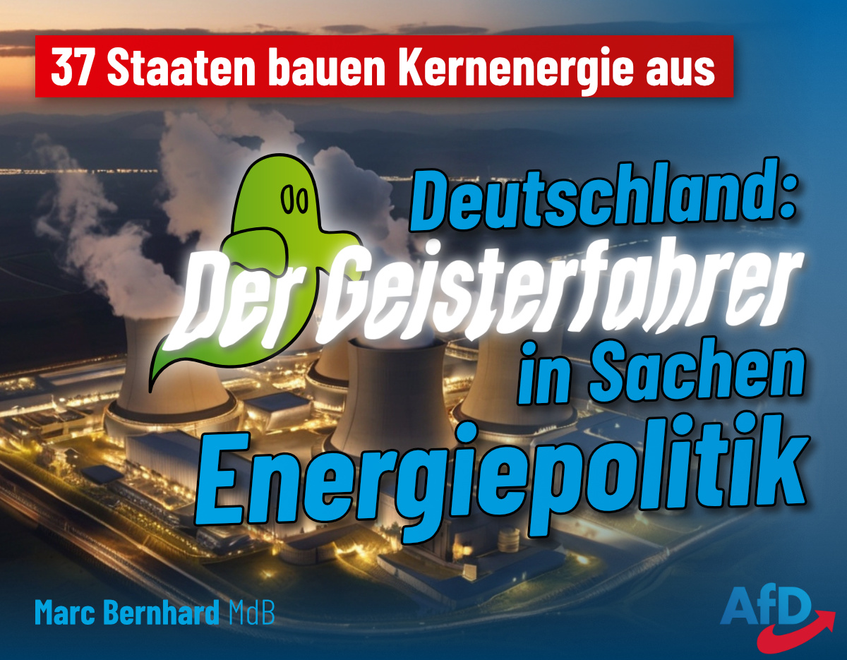 🇩🇪 Der Geisterfahrer in Sachen #Energiepolitik Beim Treffen des #Atomgipfel​s in Brüssel haben 37 Teilnehmerstaaten angekündigt, bis 2050 den Ausbau der #Kernenergie zu verdreifachen. Und wer ist nicht mit dabei? 🇩🇪 Nur eine #AfD-Regierung kann diese grüne Geisterfahrt stoppen!