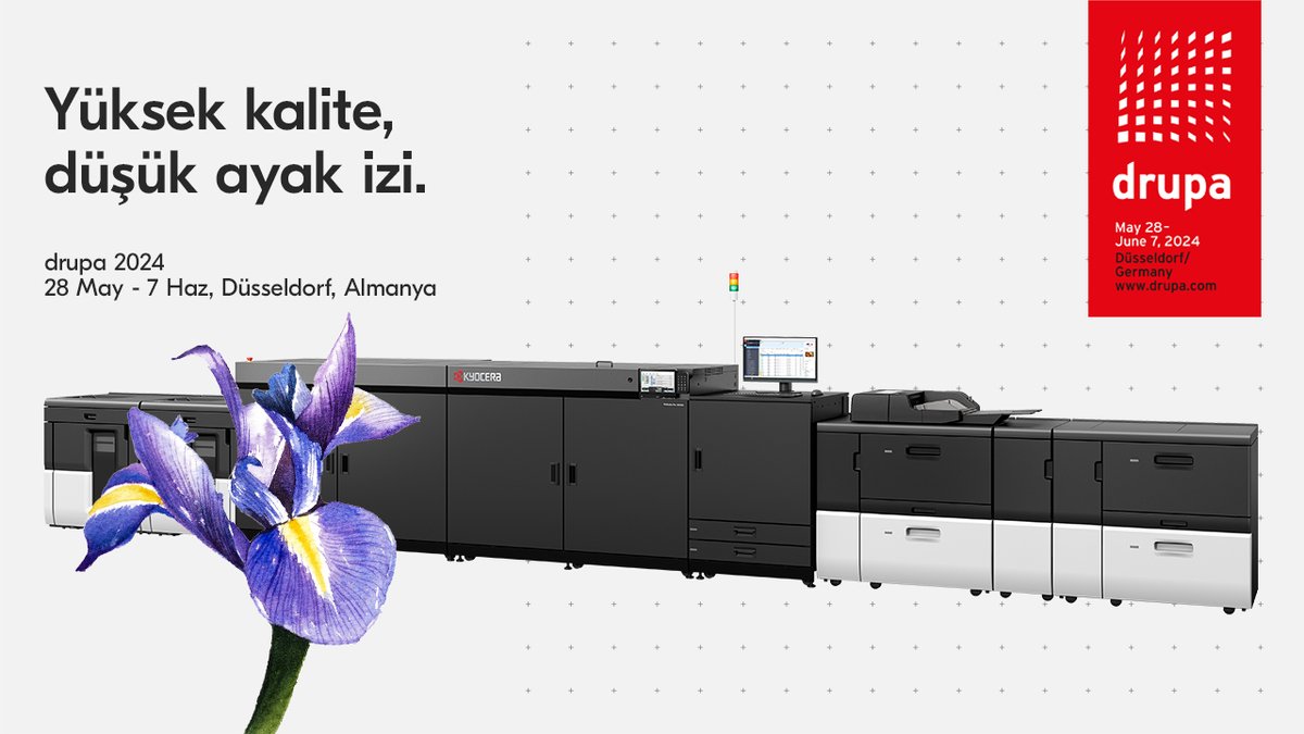 🚀Yenilikçi, çok yönlü yeni inkjet üretim yazıcımız TASKalfa Pro 55000c'nin Avrupa lansmanına tanık olmak için 28 Mayıs - 7 Haziran tarihleri arasında #drupa24 salon 8A- C20 standında buluşalım. 👉Daha fazla bilgi için: bit.ly/498uB58