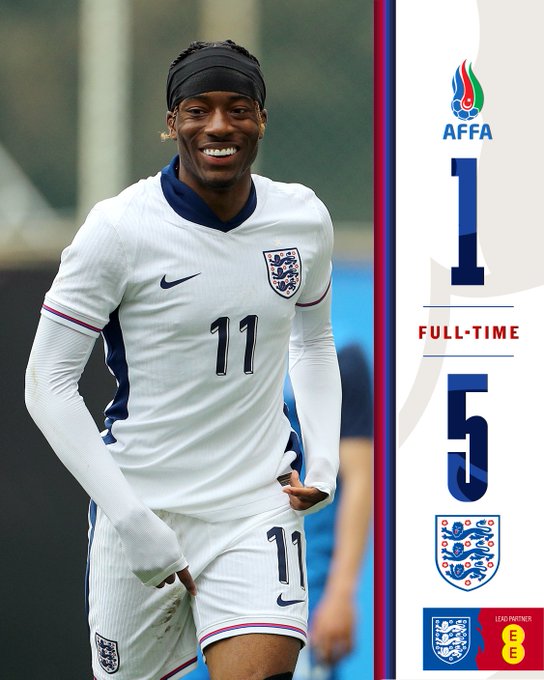 Azerbaijan 1-5 England: Full-time 