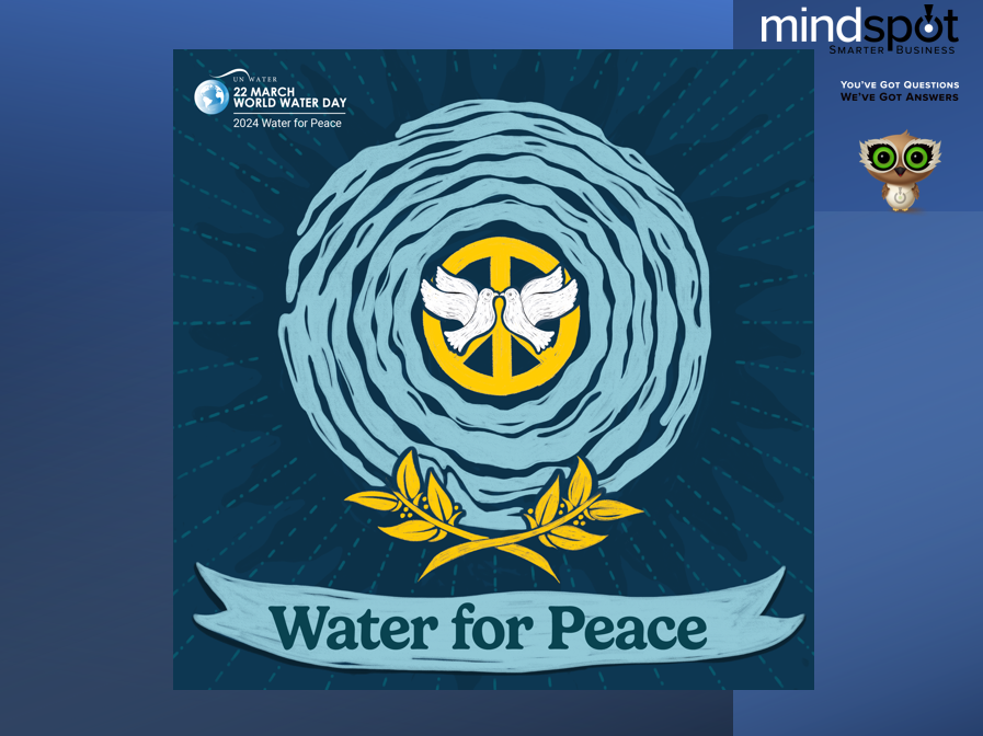 Happy Friday to all on #WorldWaterDay! This year’s theme is 'Water for Peace”. #Water is a human right we all need to survive. Unite and use water to build a more peaceful future. #WorldWaterDay2024 #TakeAction #AccelerateChange #WaterForPeace #TGIF #Mindspot #MarketingResearch
