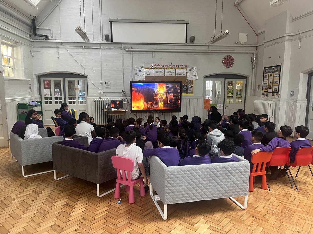 100% attendance pizza and film party ⁦@AndertonPark⁩ ! 98 children. Excellent. So proud of you all. Pizza is on its way ….