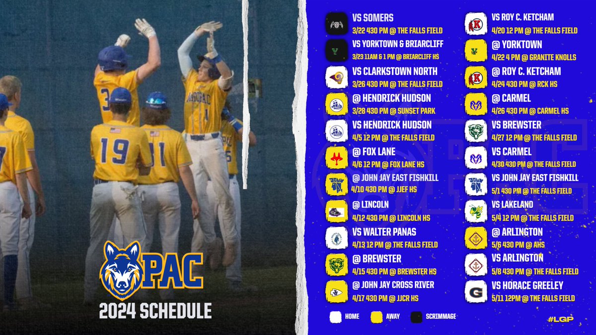 Clear your calendars and come support the 2024 Mahopac Baseball Team!!!