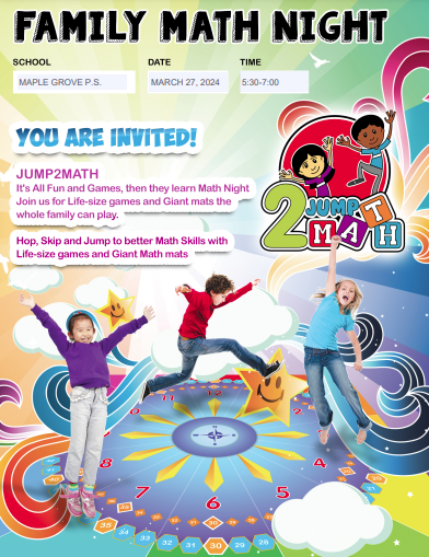 Attention Grizzly Families!! Please join us this coming Wednesday for Jump2Math Games!