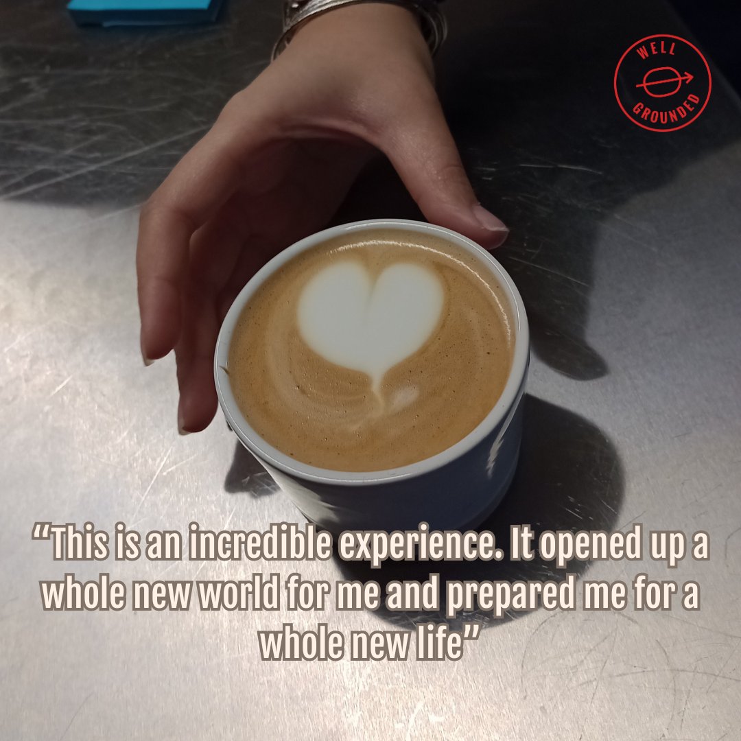 This is a quote from one of our most recent graduates 🤗 Coffee skills truly open up a whole new world for our trainees! Please get in touch at info@wellgroundedjobs.co.uk to refer someone to our programmes.