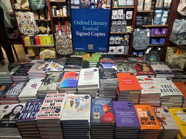 If you're visiting #Oxford for @oxfordlitfest, be sure to head to @blackwelloxford where you can get a SIGNED copy of John Bowers' new book, Downward spiral, almost a month ahead of publication! Go and pick up an exclusive advance signed copy today. ✍️