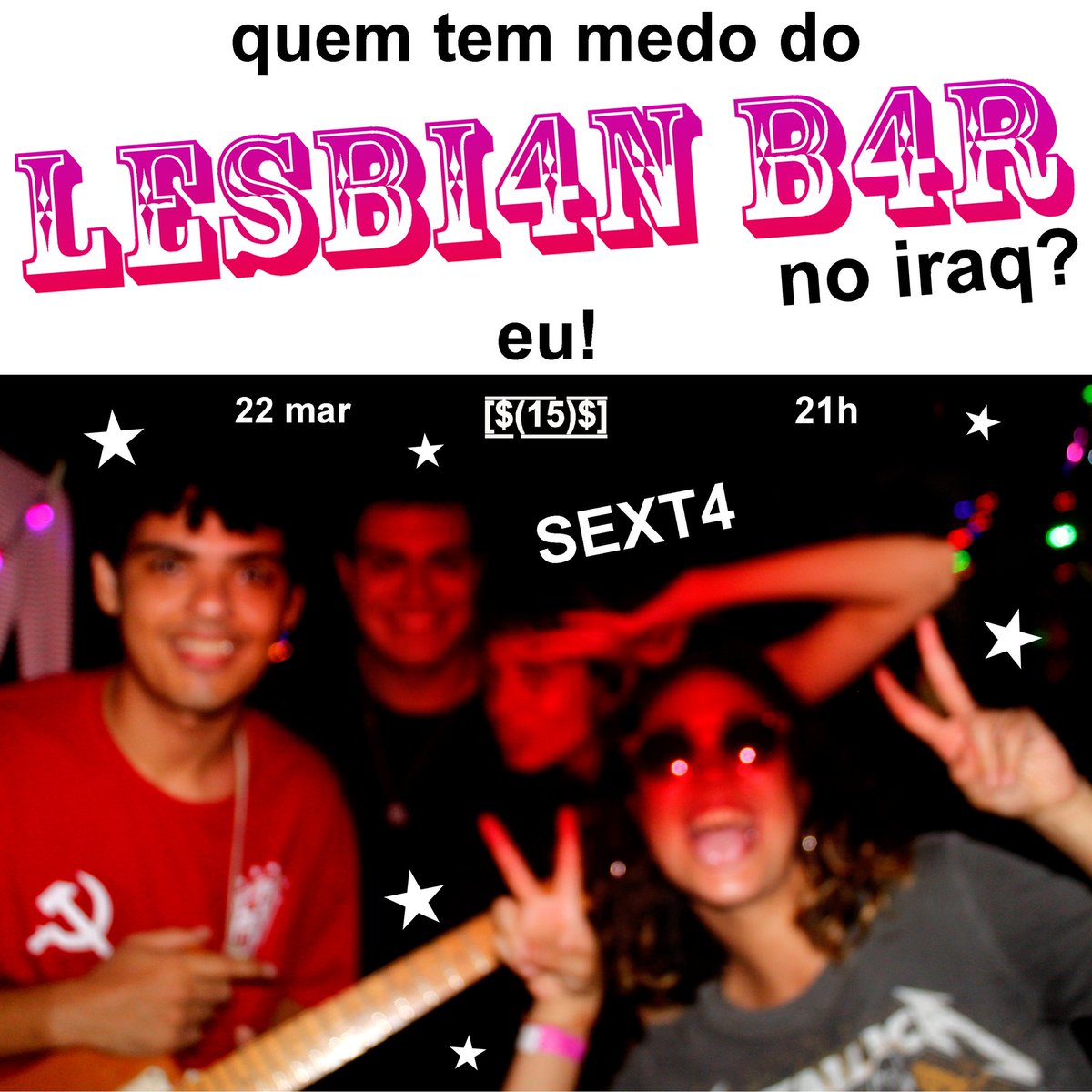 lesbi4n b4r no ir4q. ♡ uma pessoa disk jockey confirmada! quando forem umas seis aviso direitinho, e garantiremos uma super festa mediana!
.
um beijo!