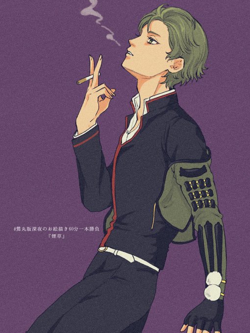 #鶯丸版深夜のお絵描き60分一本勝負久しぶりすぎて60分こんなに短かったっけ!?となった 