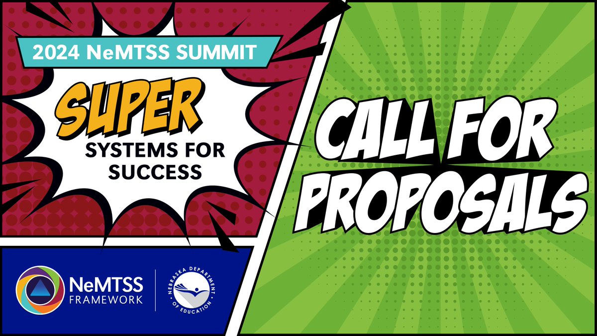 Just 1 week left to submit your #NeMTSS24 proposals! ⏰ Take advantage of this 'super' opportunity to share your expertise and success stories around school safety, behavior, MTSS & foundational literacy with #Nebraska educators. Learn more ›› bit.ly/nemtss24