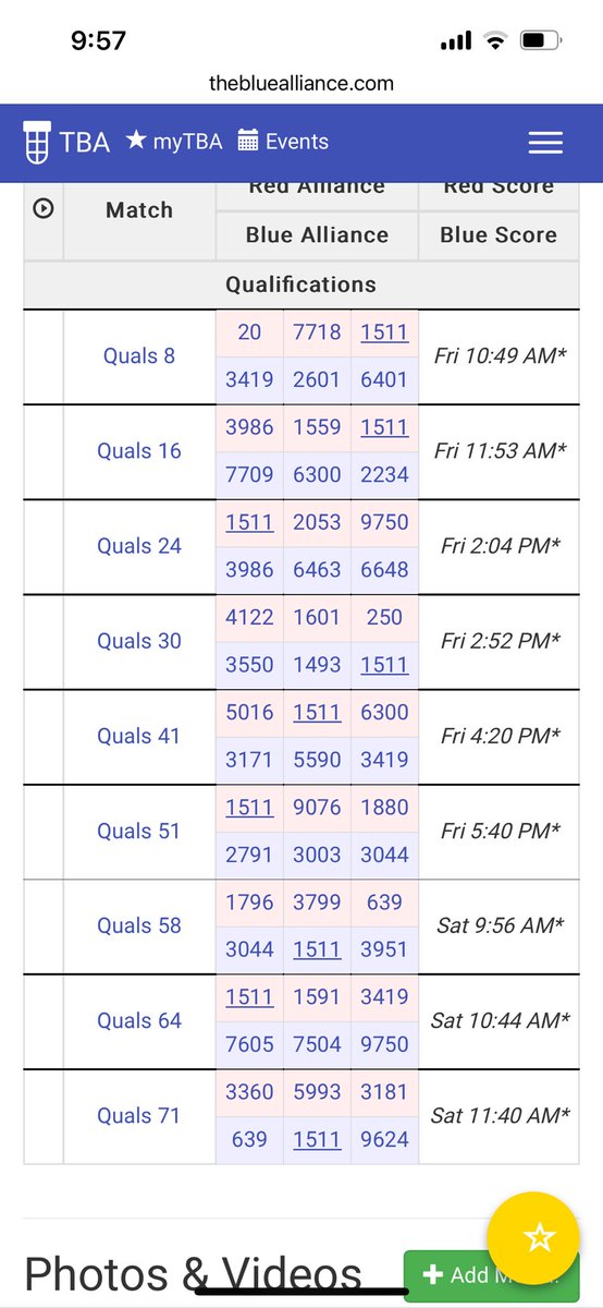Here is our match schedule! Tune in and cheer us on! @PenfieldCSD <a href="/FIRSTweets/">FIRST</a>