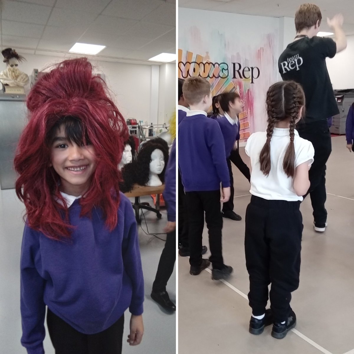 Yesterday Year 2 got a back stage tour of @BirminghamRep with @robertjamesbeck and had the best time doing drama and trying on costumes!